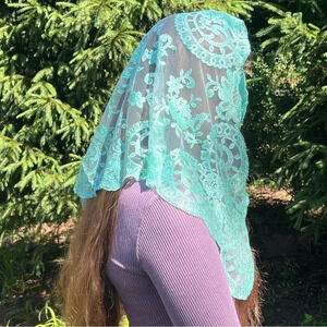Triangle Spanish Chapel Veil in Mint Green St. Stephen’s Gifts